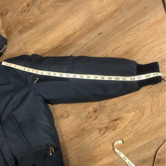 1970’s Canadian Trails Goose Down Coyote Fur Trim Blue Bomber XS / S Vintage - Picture 16 of 16